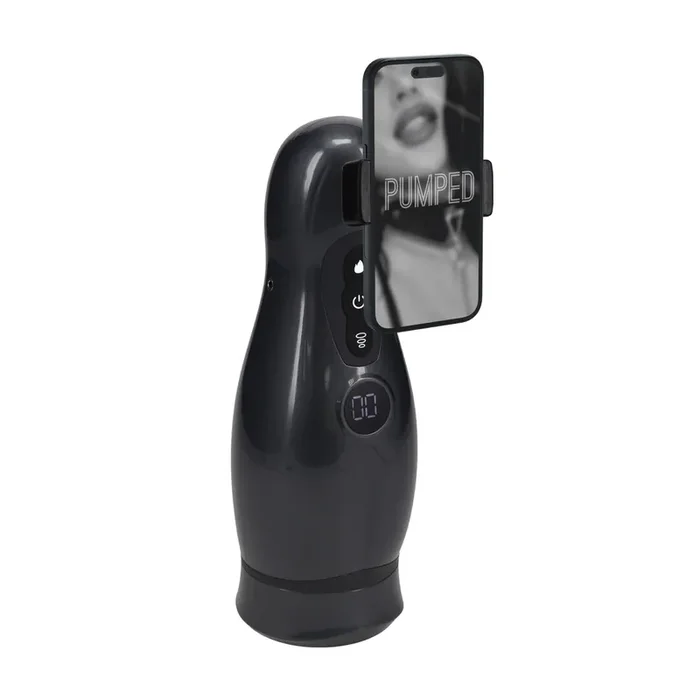 Virtuo – Saug- und Vibrationsmasturbator mit Heizfunktion – Gun Metal