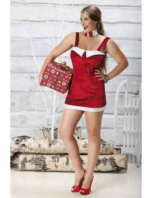 Weihnachtskleid Caramella, mit Rückenschnürung rot