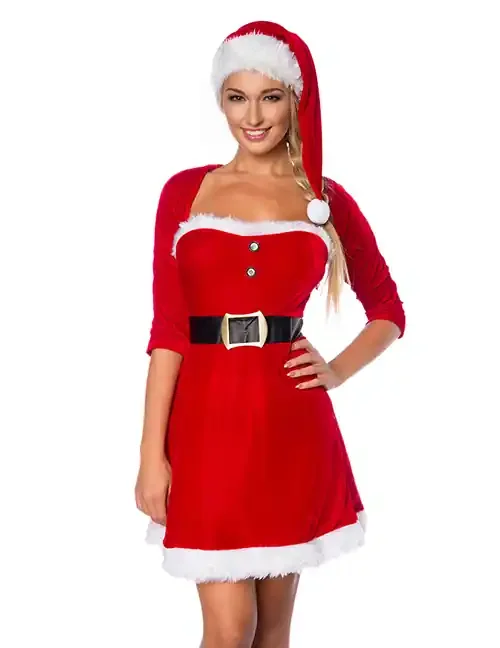Weihnachtskleid mit Mütze