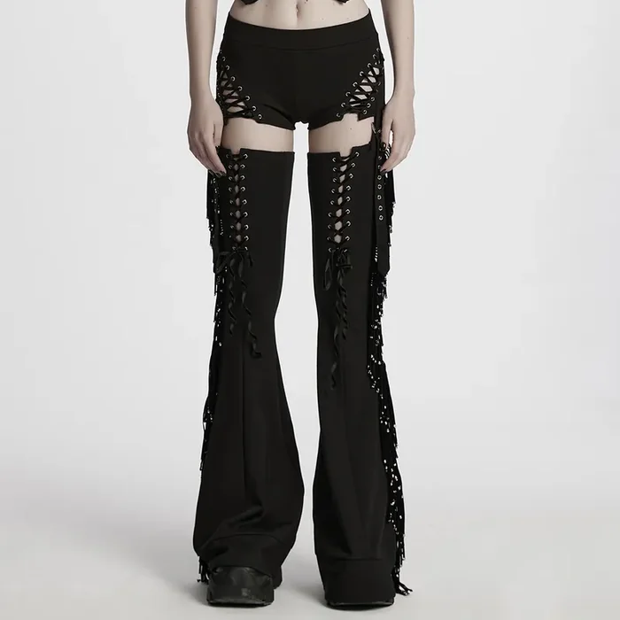 Western Goth & Dark Raver Shorts mit abnehmbaren Chaps