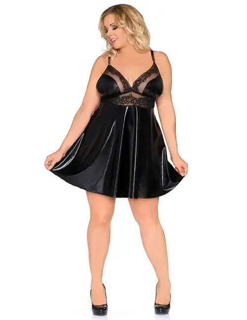 Wetlook Babydoll Z/5001 schwarz