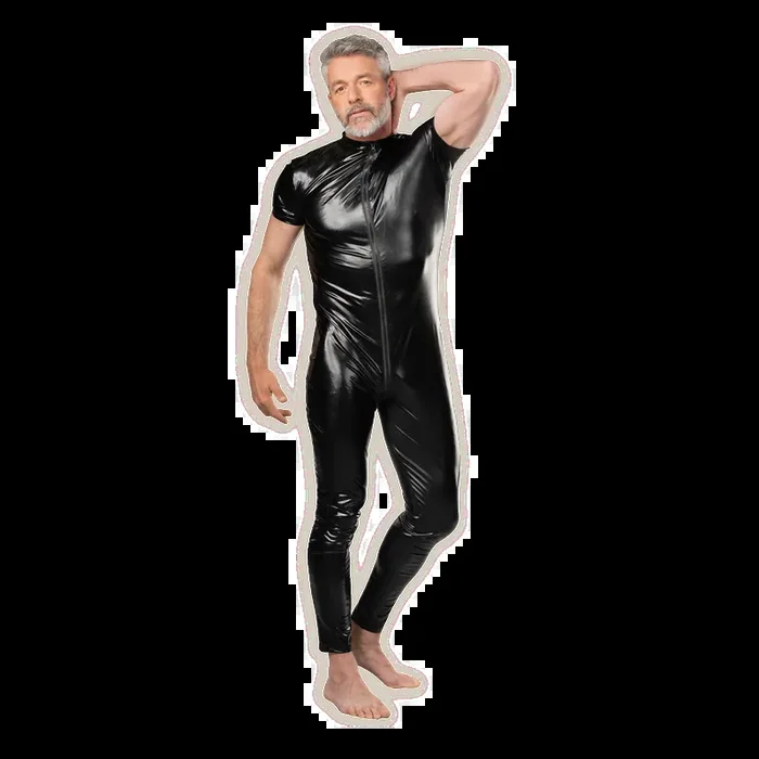 Wetlook Herren-Overall – Schwarz