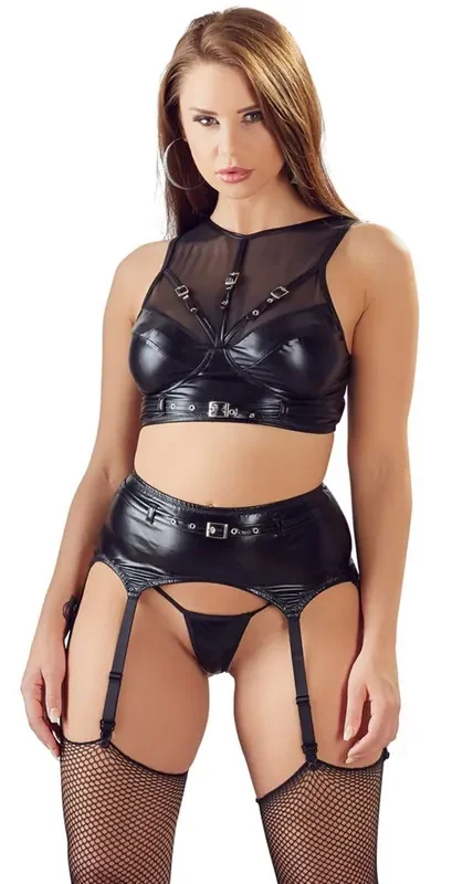 Wetlook Netzstrumpfhalter-Set