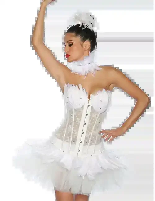 White Swan Corsage aus Spitze in weiß