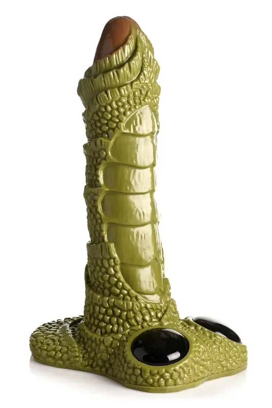 XR Brands – Riesiger Schuppiger Sumpfmonster-Dildo – Grün