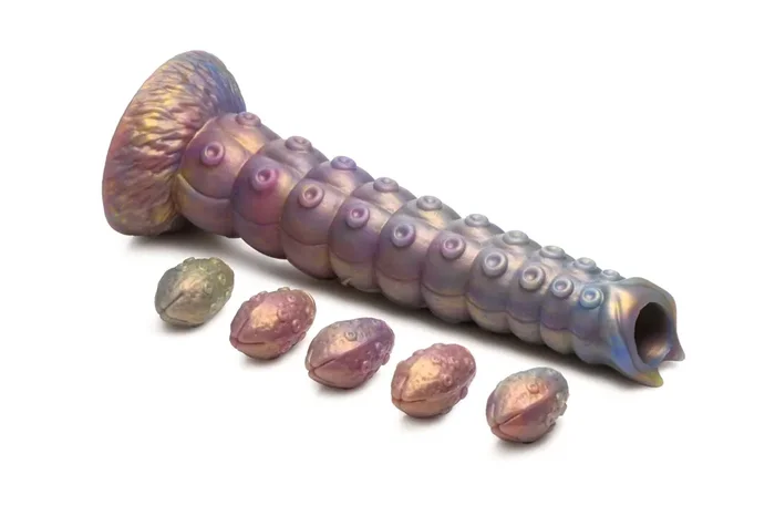 XR Brands – Tiefe Eindringling Tentakel Ovipositor Silikon Dildo mit Eiern