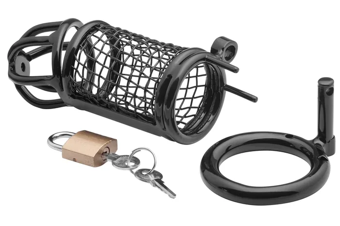 XX-DREAMSTOYS Metall Peniskäfig Matrix schwarz