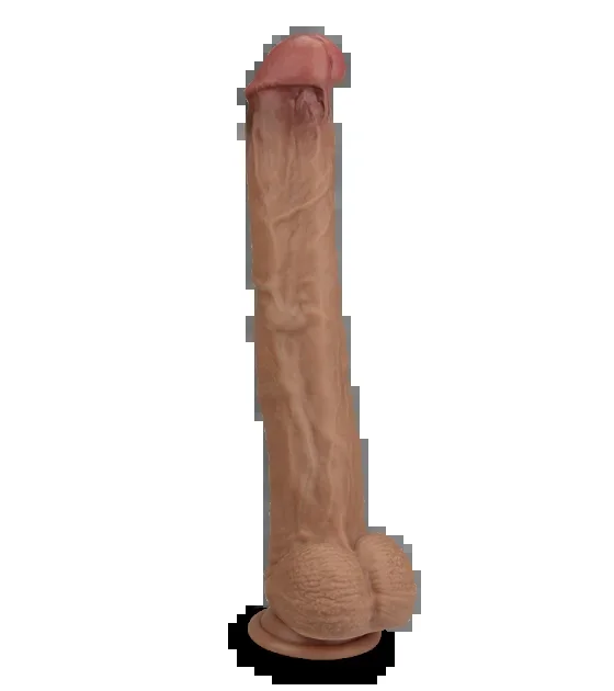 XXL-Dildo mit Saugfuß 36 cm Platinum