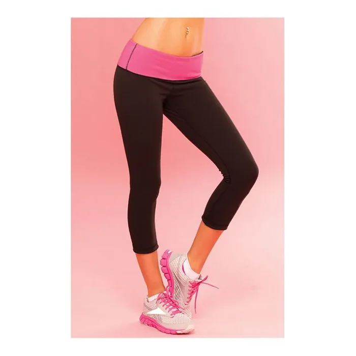 Yoga-Hose in Schwarz mit Pink