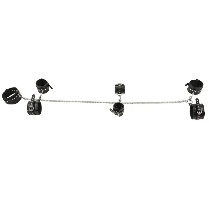 ZADO Metallkettenset mit Ledermanschetten