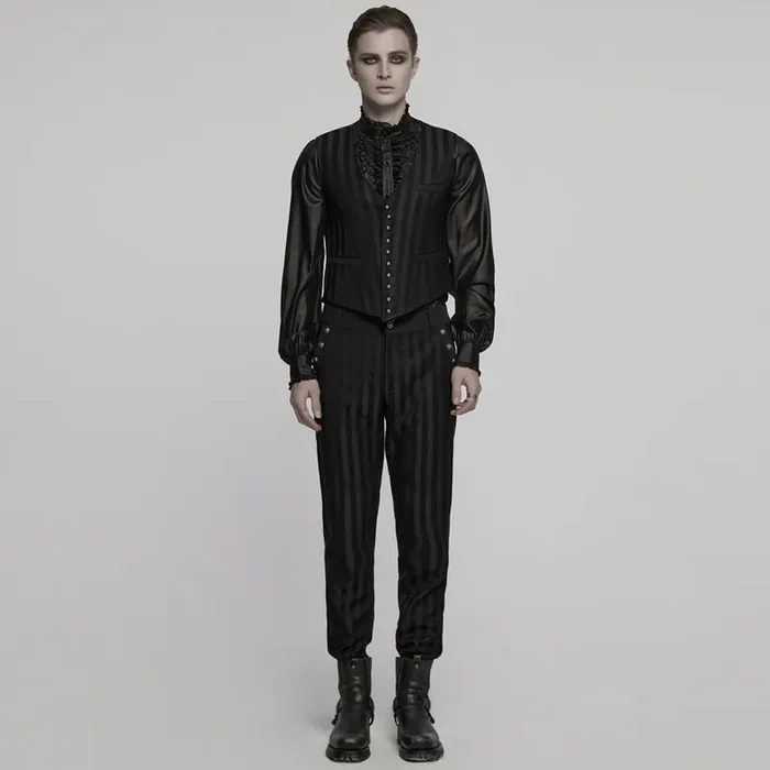 Zeitlose Gothic-Weste mit stilvoller Streifenoptik