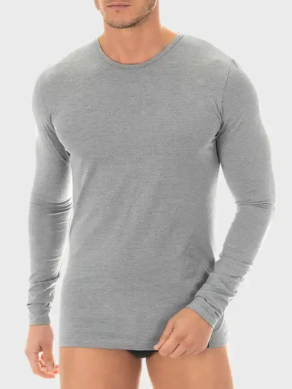 Zero Defects Long Sleeve Egyptian Cotton Langarm-Shirt, grau