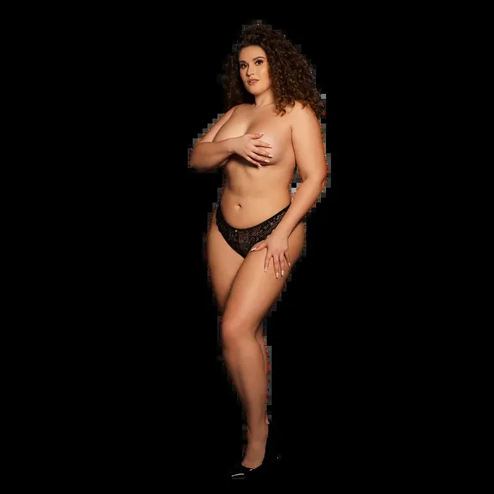 Zoé – Elastic Lace Brief with Back Lacing and Golden Details – Plus Size