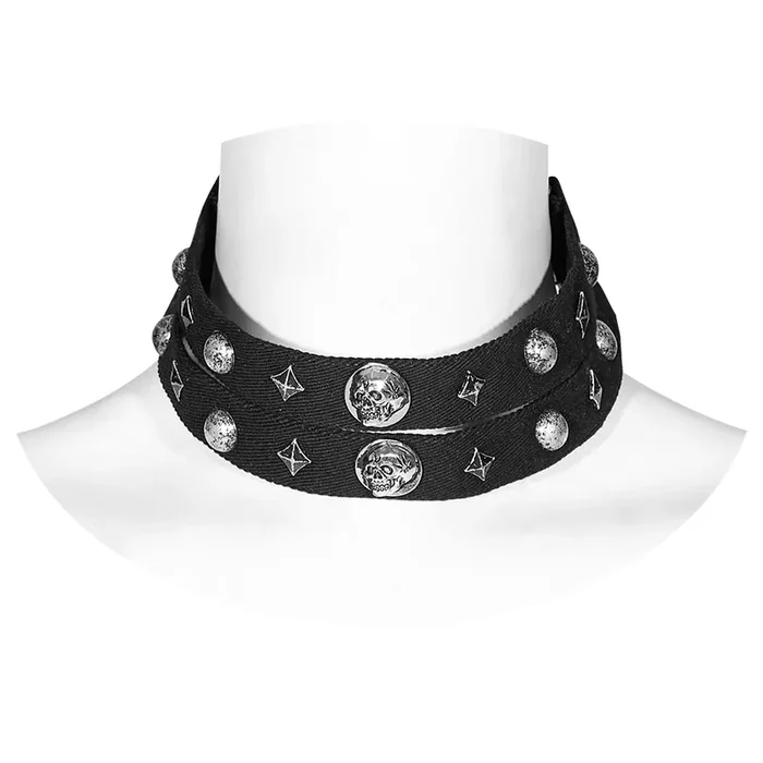 Zweilagiges Dark-Punk-Choker-Set